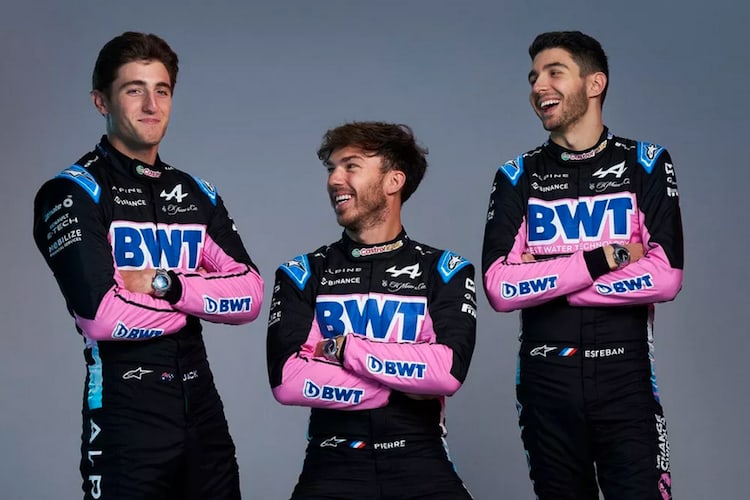 Jack Doohan albert herum mit Pierre Gasly und Esteban Ocon