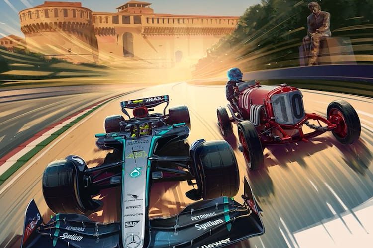 Mercedes in Imola: Das GP-Auto 2024 und der Targa Florio-Rennwagen 1924