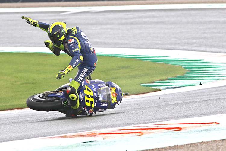 Ein Sturz von 155: Valencia 2018, Valentino Rossi.