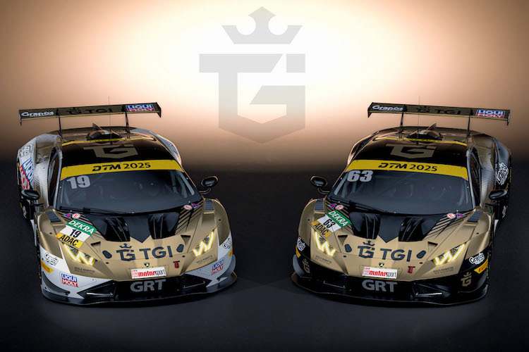 Luca Engstler und Jordan Pepper werden mit goldfarbenen Lamborghini antreten
