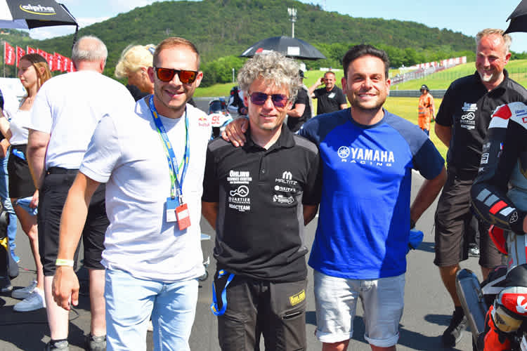Hohe Promi-DIchte bei der IDM: Stefan Bradl, Steve Jenkner und Sandro Cortese (v.li.)