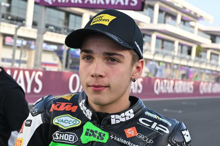 Noah Dettwiler: Der einzige deutschsprachige Fahrer verpasste in Katar WM-Punkte knapp.