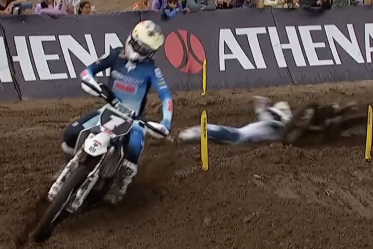 Kay de Wolf geht in Führung, Mathys Valin stürzt