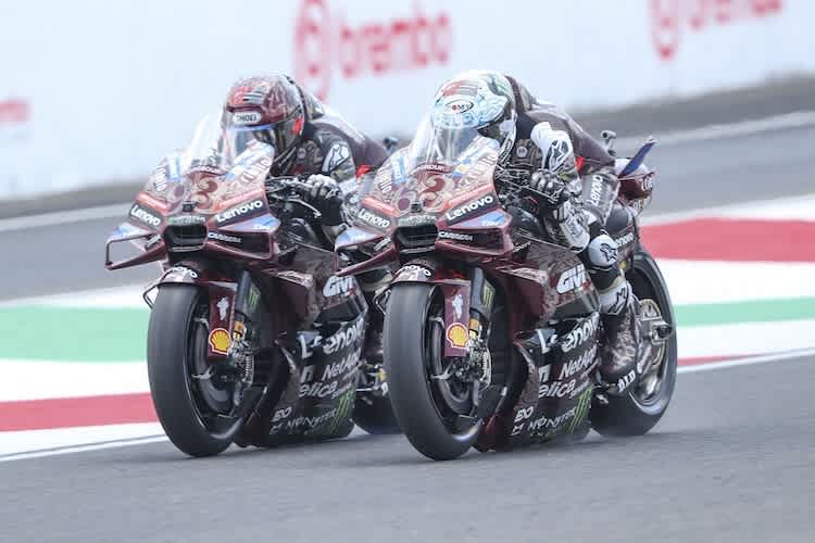 Marc Marquez und Pecco Bagnaia lieferten sich in den ersten Runden im Grand Prix ein spannendes Duell