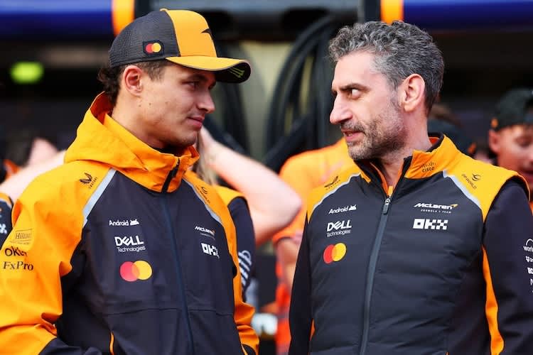 Lando Norris und McLaren-Teamchef Andrea Stella