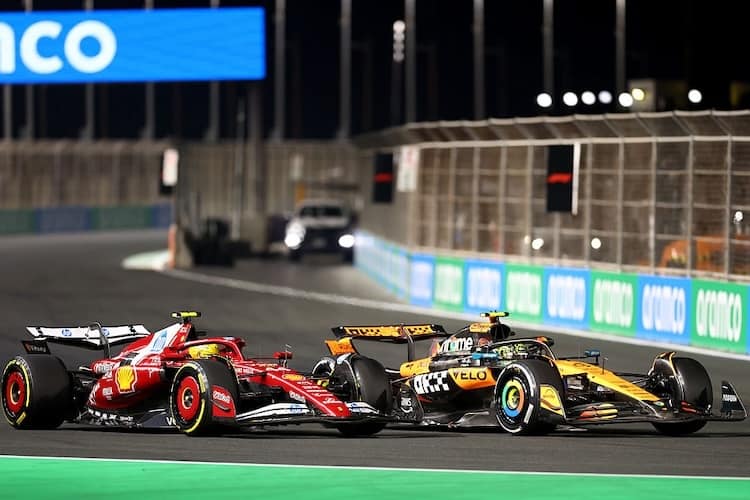 Lando Norris lieferte sich zwischenzeitlich ein DRS-Duell mit Lewis Hamilton