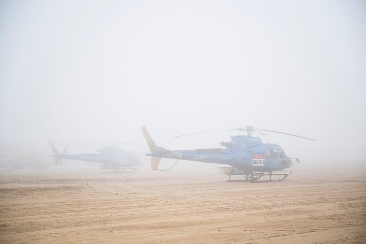 Keine Sicht, kein Start für die Helikopter