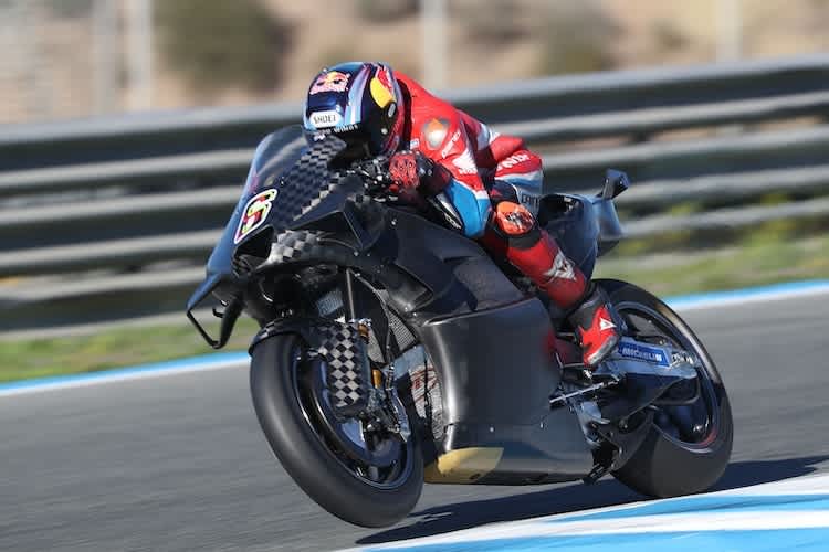 Honda-MotoGP-Testpilot Stefan Bradl bei der Arbeit in Jerez