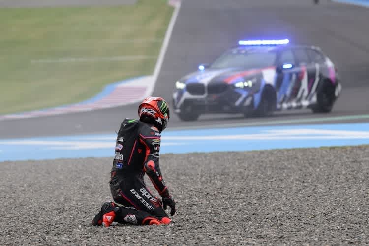 Früher Sturzkönig: Aprilia-Werksfahrer Marco Bezzeccchi