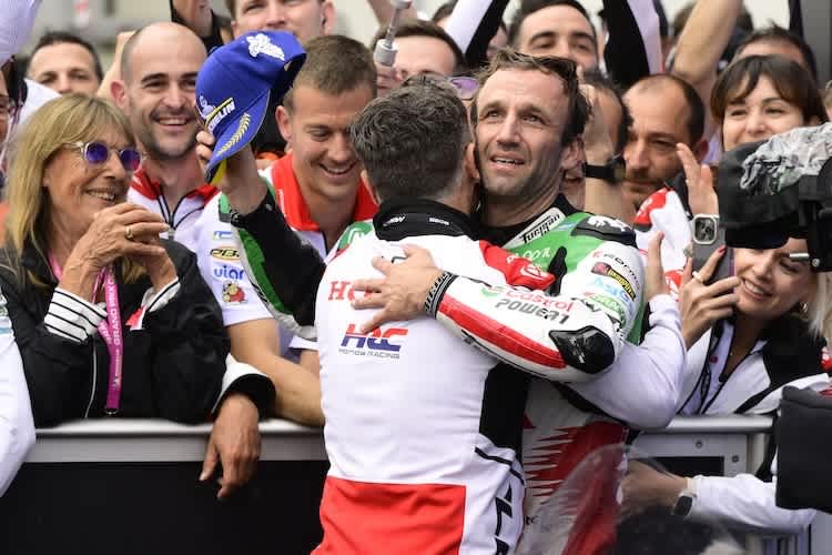 Wollen auch die nächsten beiden Jahre zusammen jubeln: Johann Zarco und Lucio Cecchinello