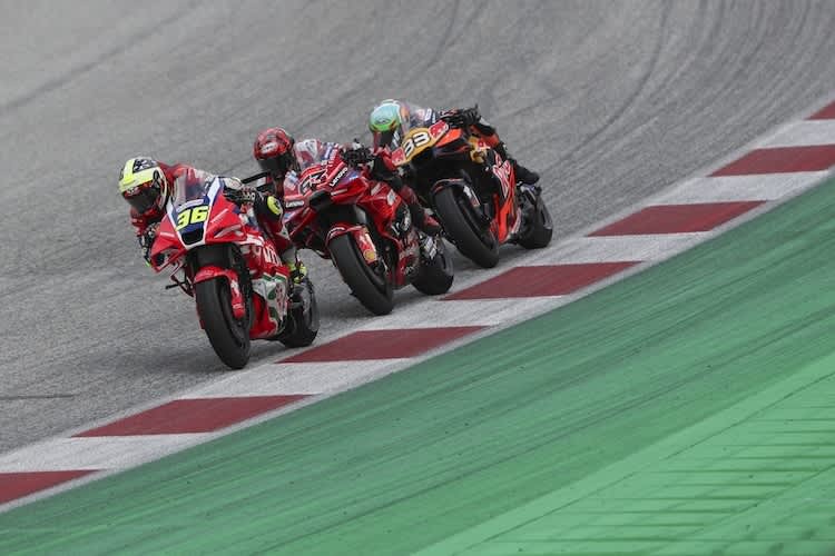 Knapp: Honda-Werksfahrer Joan Mir vor Pecco Bagnaia (Ducati) und Brad Binder (KTM)