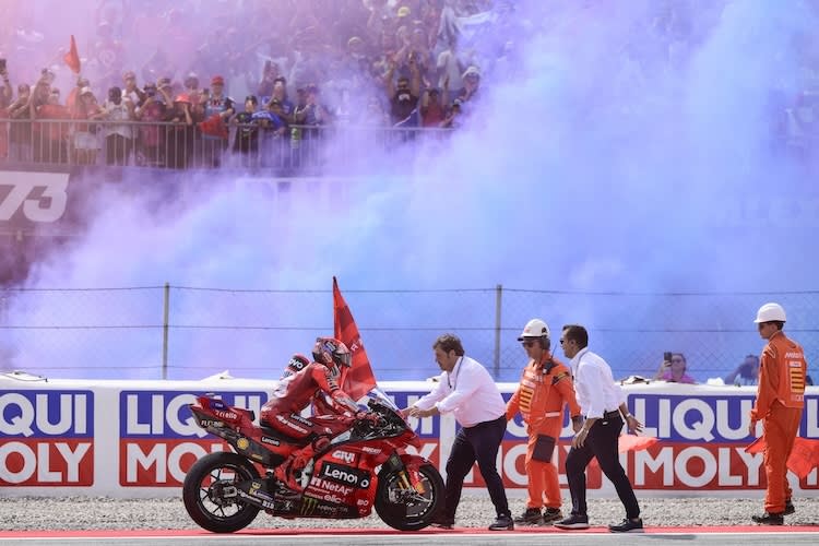 Marc Marquez feierte seinen zweiten Platz wie einen Sieg