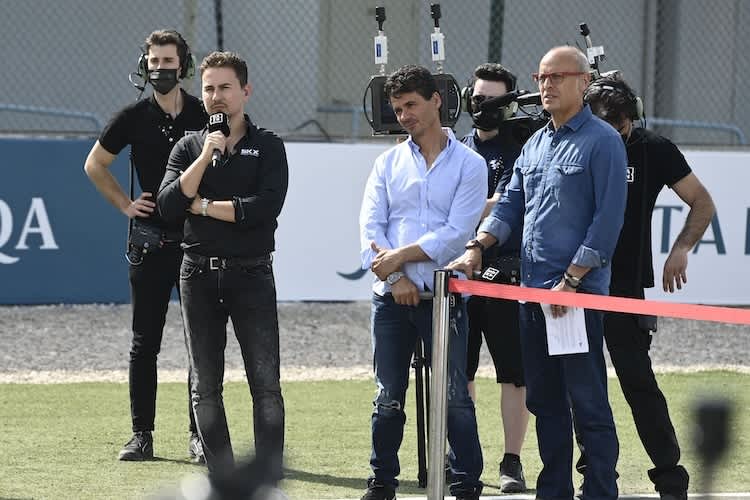 Der dreifache MotoGP-Weltmeister Jorge Lorenzo in seiner aktuellen Rolle als TV-Experte