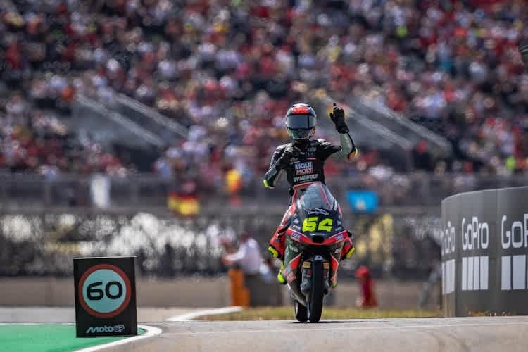 Geschafft: Moto3-GP-Sieger David Munoz