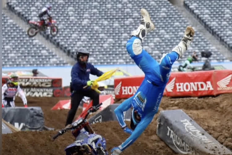 Jerry Robin stürzte im Qualifikationstraining von East Rutherford