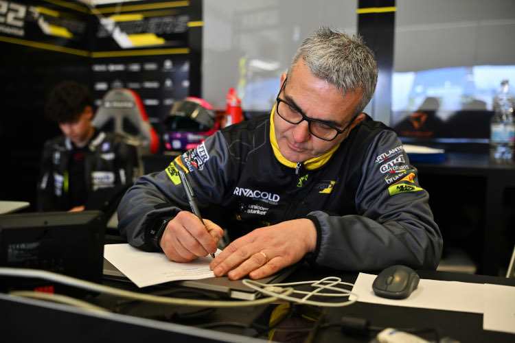 Luca Lunetta, der Technische Direktor Marco Grana, Filippo Farioli und Paolo Simoncelli