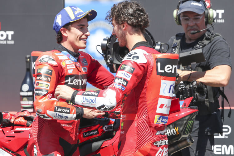 Zwei Alphatiere: Marc Marquez (li.) und Pecco Bagnaia