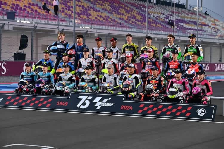 Startklar. 27 Mal hungriger Profi-Rennnachwuchs aus neun Nationen: Das Moto3-Feld 2024.