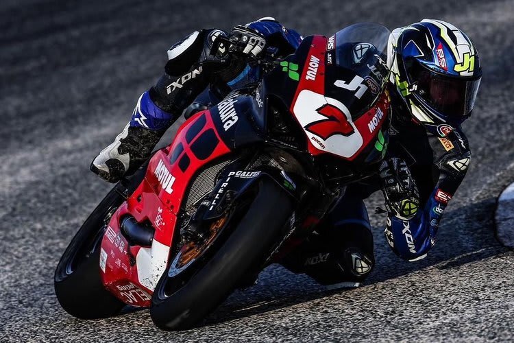 Lorenzo Baldassarri  kommt mit der V2-Ducati in Schwung