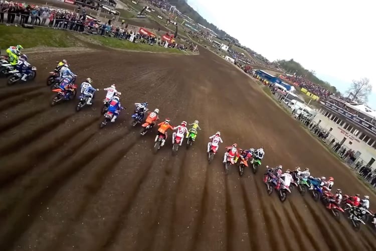 Gaetan Valente liefert neue Perspektiven auf die MXGP-WM – wie beim Start des Qualifikationsrennens beim Grand Prix von Trentino