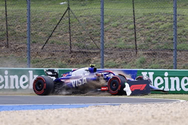 Yuki Tsunodas Auto wurde beim Quali-Crash in Ungarn stark in Mitleidenschaft gezogen