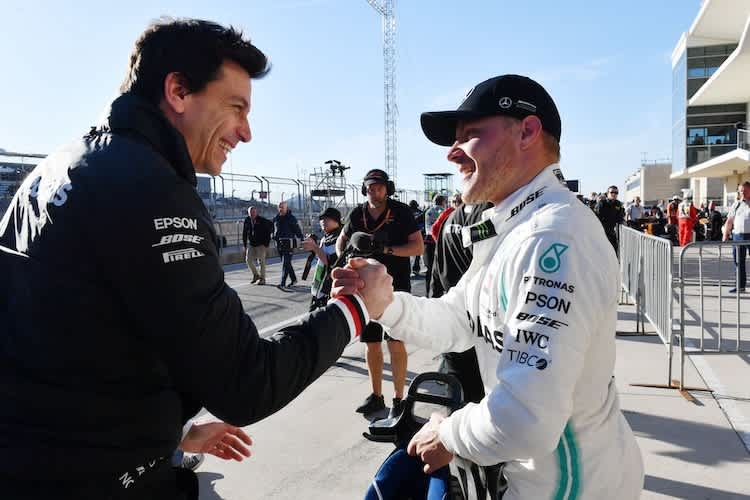 Auf Mercedes-Teamchef Toto Wolff hält Valtteri Bottas grosse Stücke
