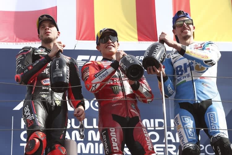 Marco Bezzecchi, Marc und Alex Marquez in Misano