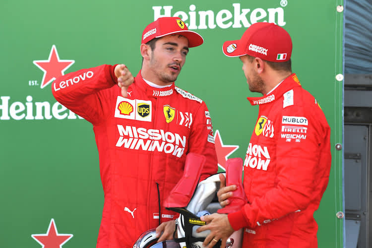Charles Leclerc und Sebastian Vettel