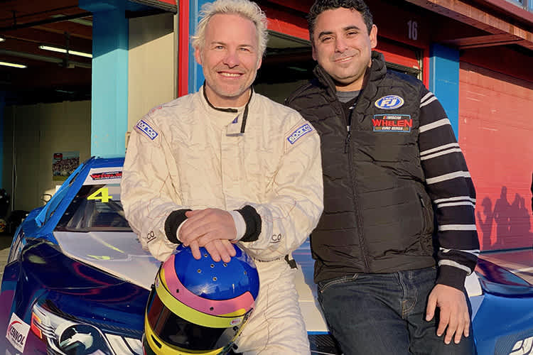 Jacques Villeneuve mit Go Fas Canada-Teambesitzer Alain Lord Mounir