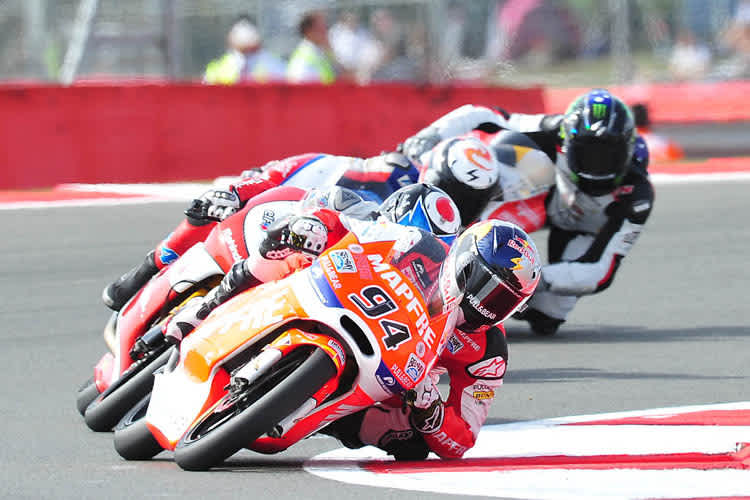 Jonas Folger: In Silverstone kämpfte er mit Miguel Oliveira (Mahindra) und den FTR-Honda-Piloten Alexis Masbou und Jack Miller