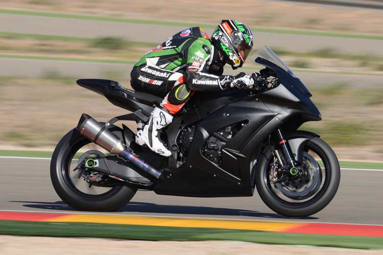 David Salom auf dem Evo-Prototypen von Kawasaki