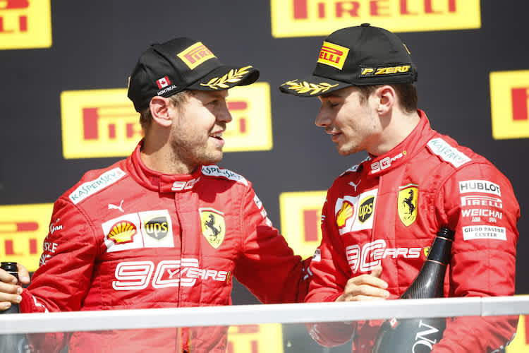 Sebastian Vettel und Charles Leclerc