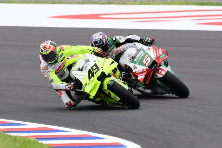 In der letzten Runde ging die gelbe Ducati mit Fabio Di Giannantonio an Johann Zarco vorbei auf Platz 5