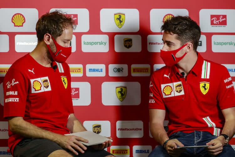 Sebastian Vettel und Charles Leclerc
