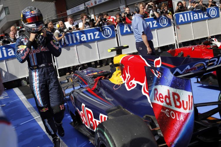 Sebastian Vettel im Parc Fermé