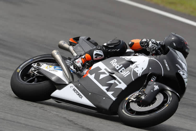 Testfahrer Mika Kallio in Sepang auf der KTM RC16, er testete von Mittwoch bis Freitag