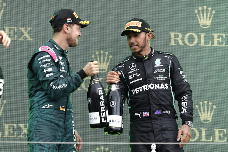 Sebastian Vettel und Lewis Hamilton