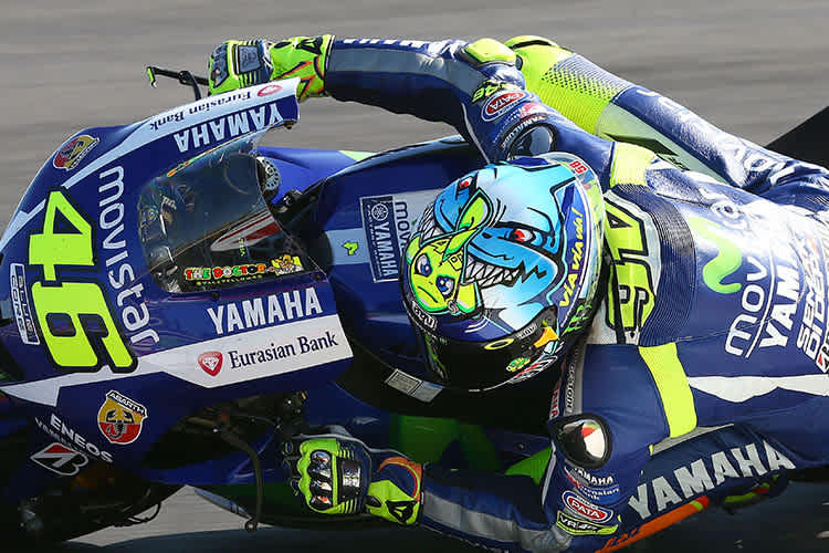 Beim Misano-GP trug Rossi einen speziell für sein Heimrennen designten Helm