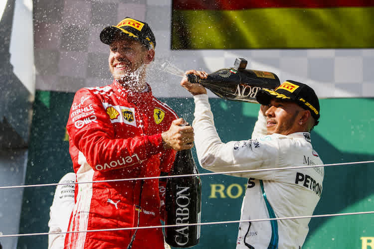 Sebastian Vettel und Lewis Hamilton
