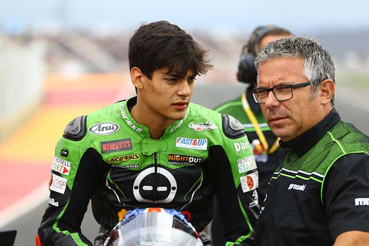 Gabriele Ruiu (li.) mit Teamchef Lucio Pedercini