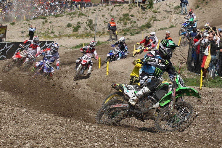 Frossard in der Spitzengruppe im ersten Lauf kurz vor seinem Sturz 