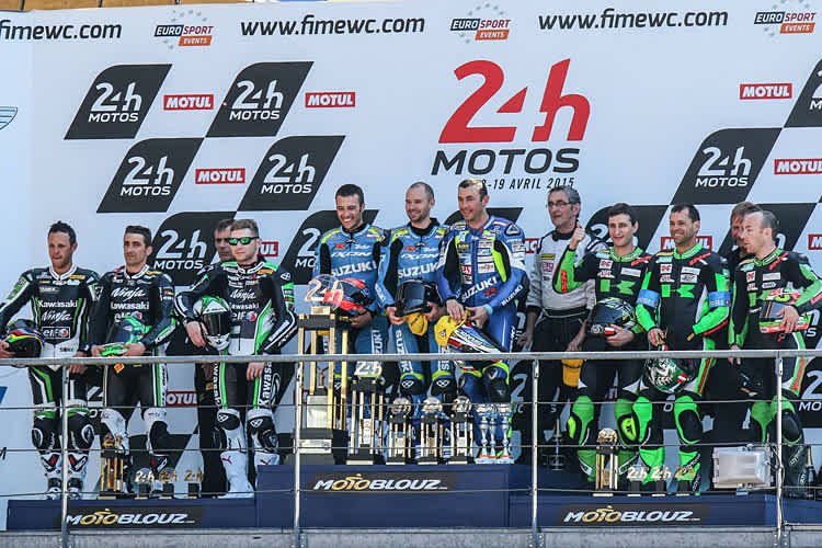 Roman Stamm (ganz rechts) war der erfolgreichste IDM-Pilot in Le Mans