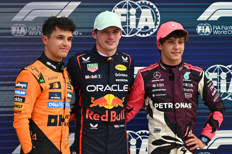 Lando Norris, Max Verstappen und Kimi Antonelli