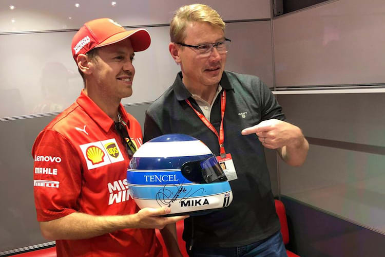 Sebastian Vettel und Mika Häkkinen