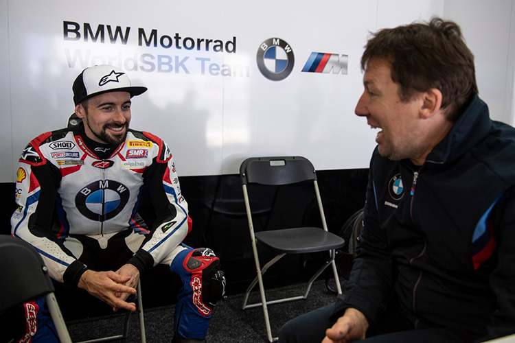 Eugene Laverty (li.) mit Marcus Eschenbacher