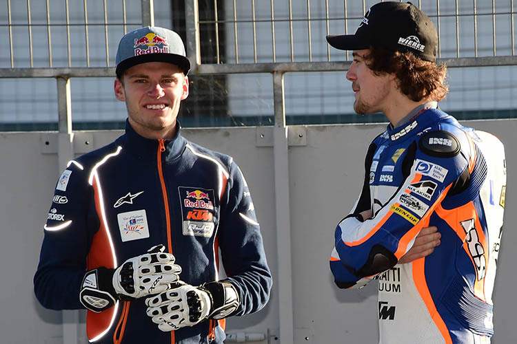 WM-Leader Brad Binder hier mit KTM-Kollege Philipp Öttl