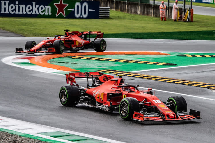 Charles Leclerc und Sebastian Vettel