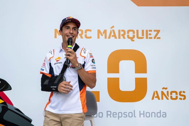 Marc Márquez am Mittwoch auf dem Campus von Repsol