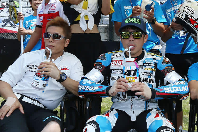 Yukio Kagayama und Noriyuki Haga fuhren schon 2013 und 2014 gemeinsam in Suzuka 