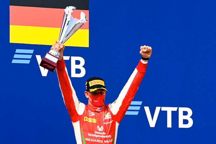 Mick Schumacher nach seinem Sieg in Russland